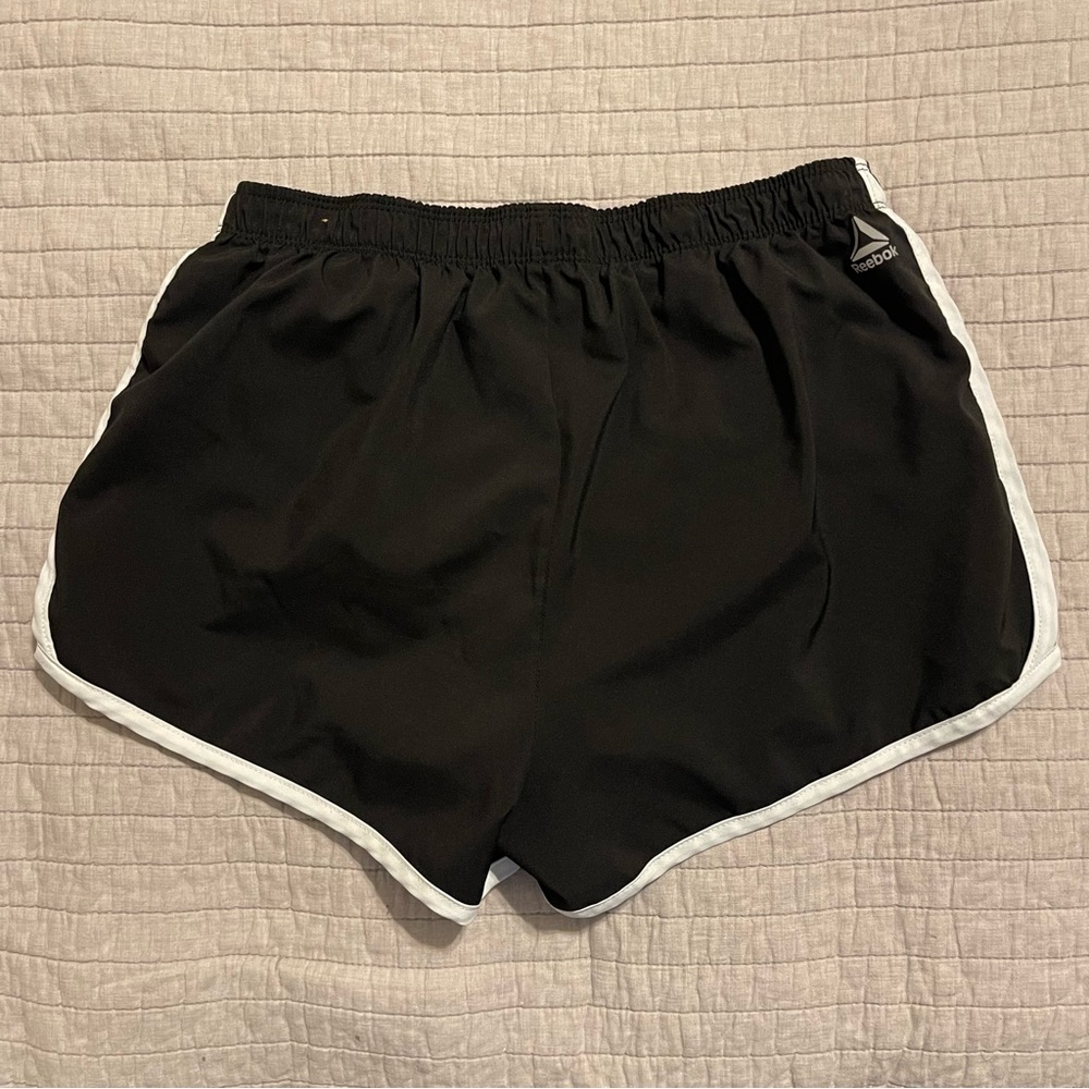 Reebok Women's Active Running Shorts Black, built-In briefs Size Medium - Picture 7 of 10